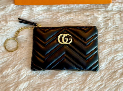 Black Chevron Coin Purse/Keychain