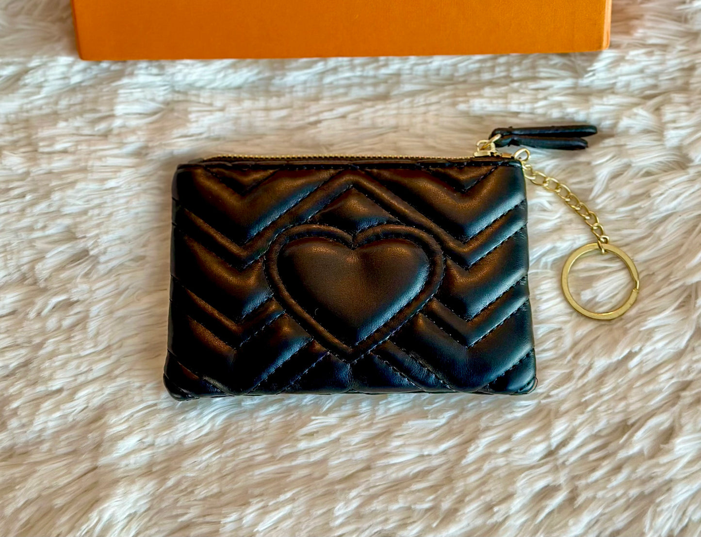 Black Chevron Coin Purse/Keychain